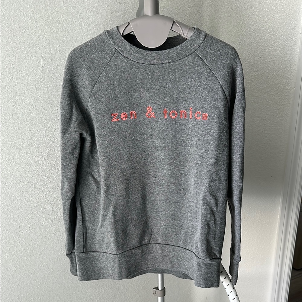 Sweaty Betty Gray Sweatshirt with Pink Text